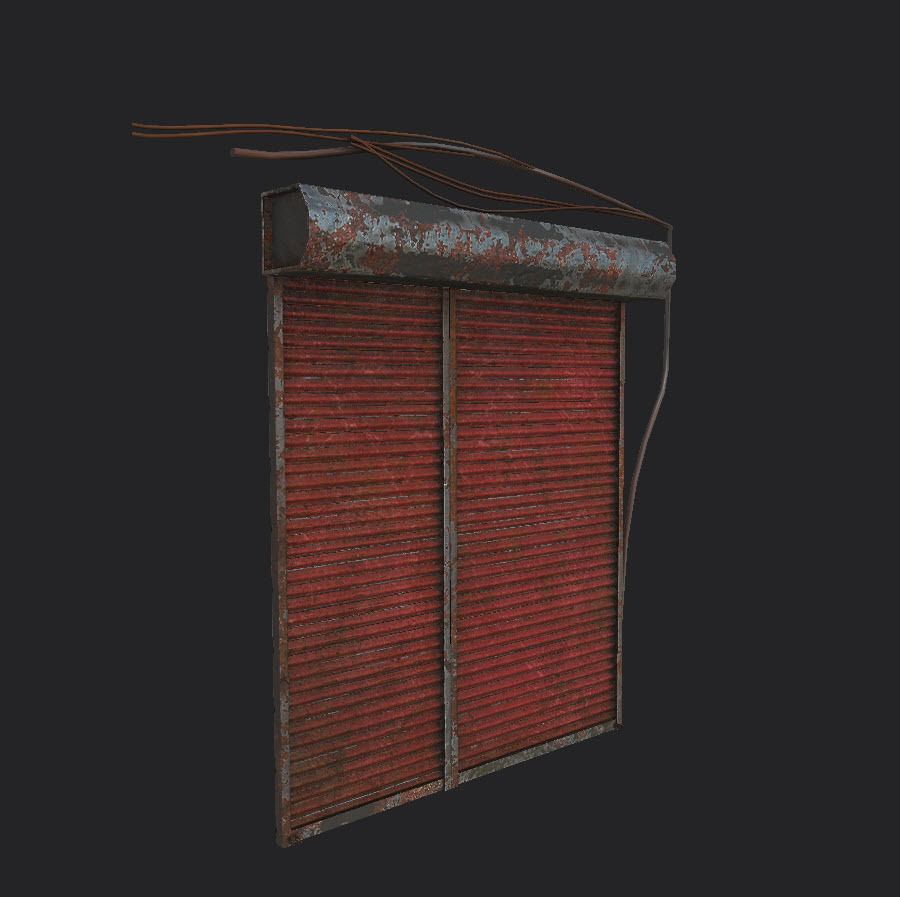 Shops And Shutter Low-poly 3D model_12