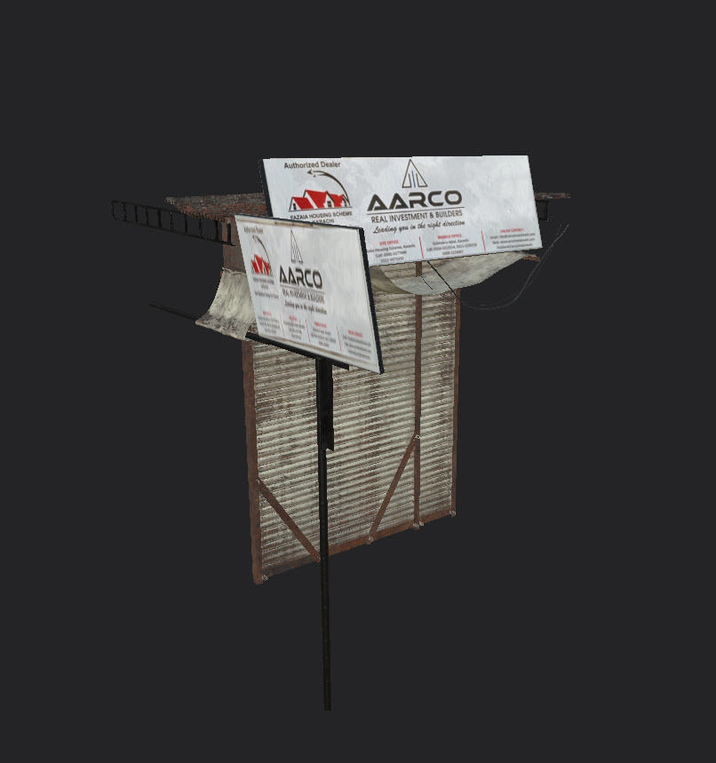 Shops And Shutter Low-poly 3D model_4