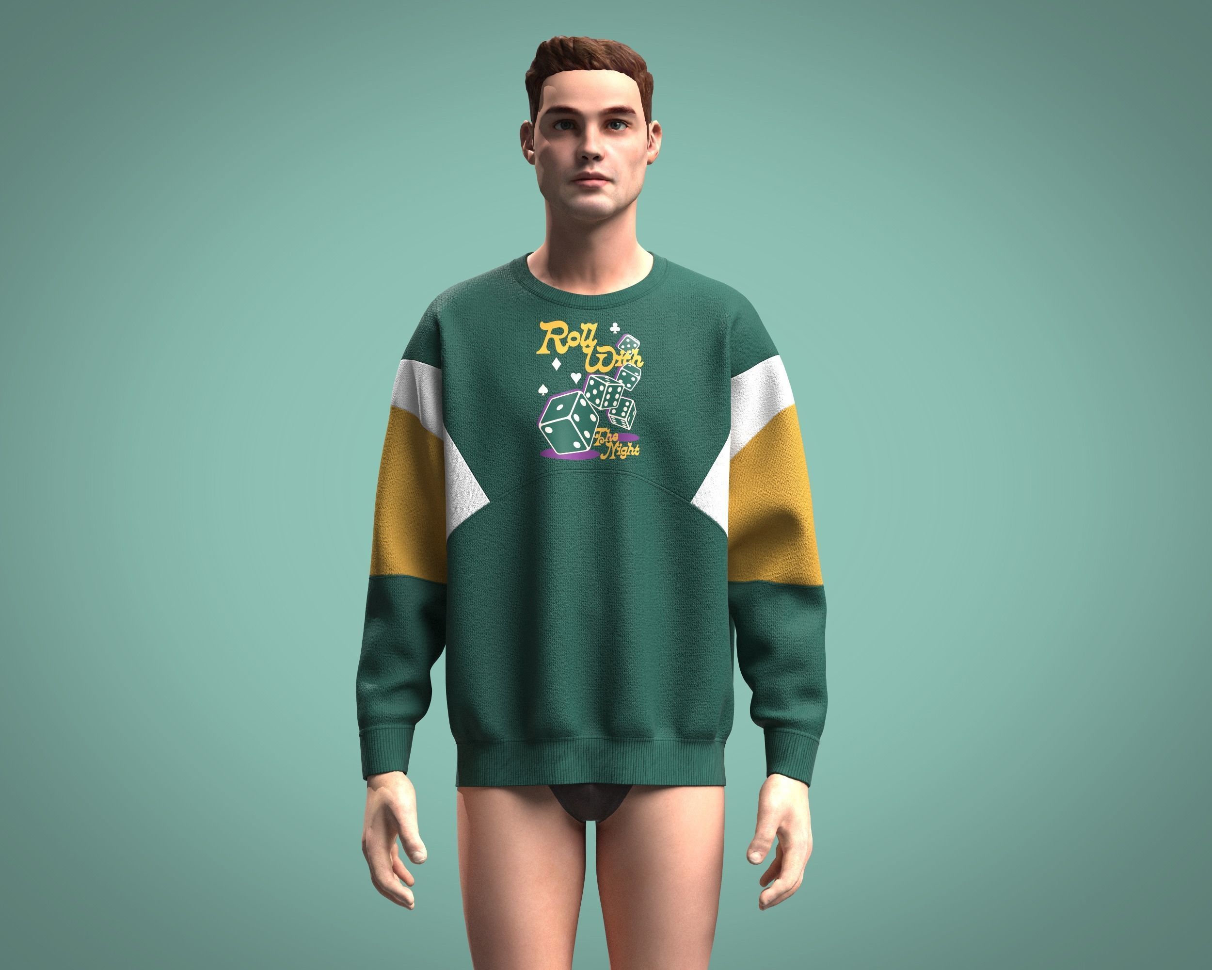 Mens Sweatshirt-The Night 3D model_6