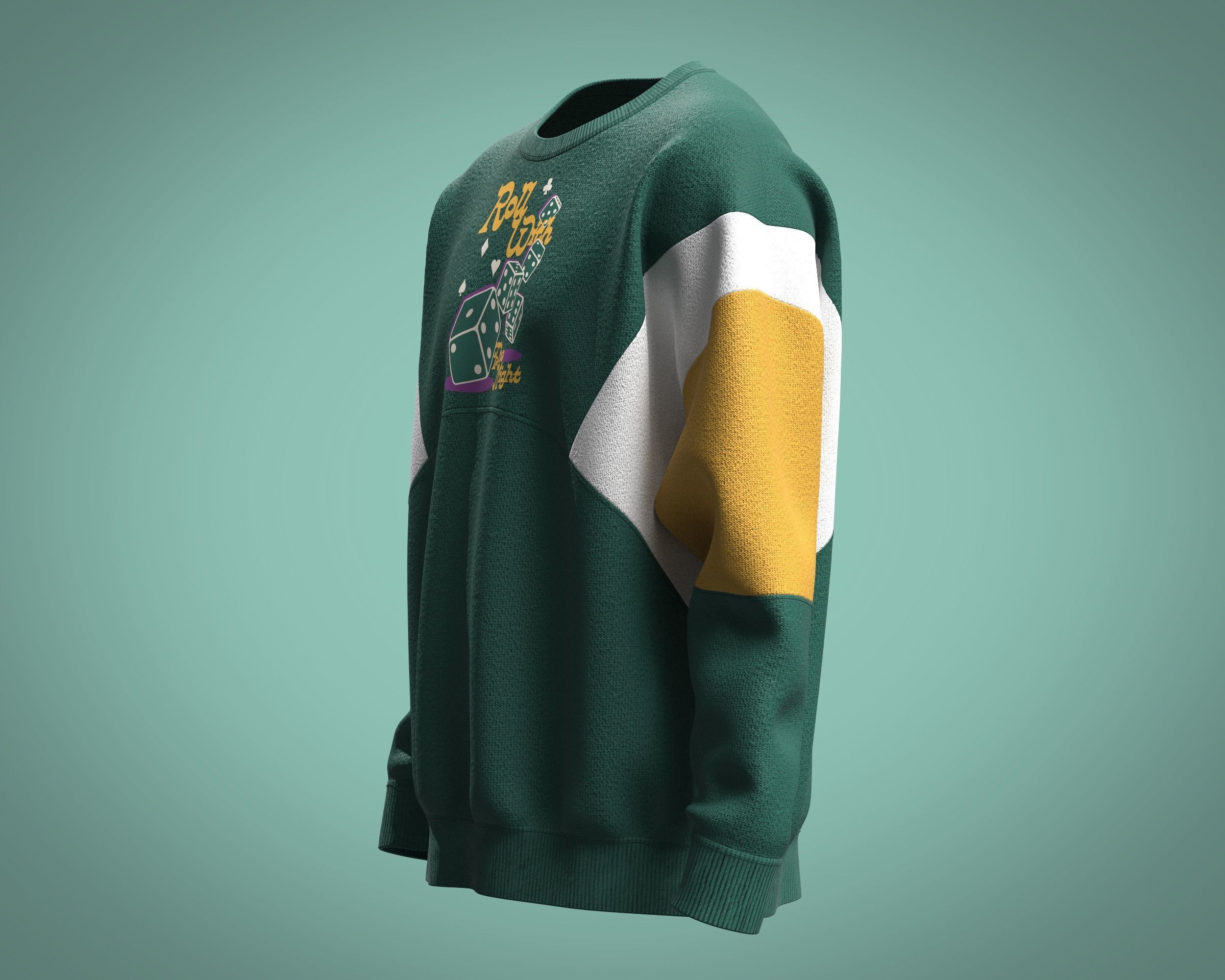 Mens Sweatshirt-The Night 3D model_5