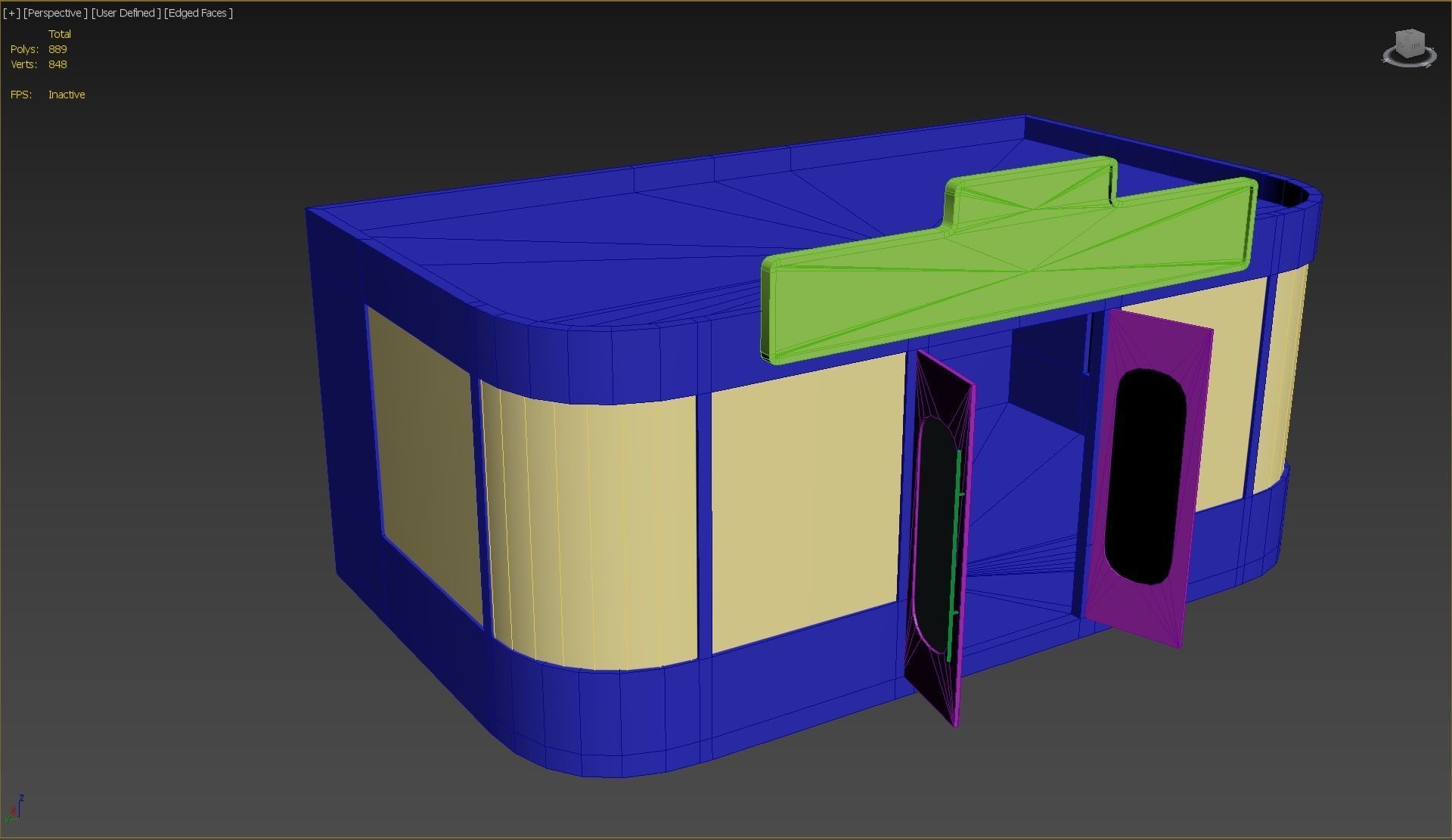 diner store with checkered floor Low-poly 3D model_12