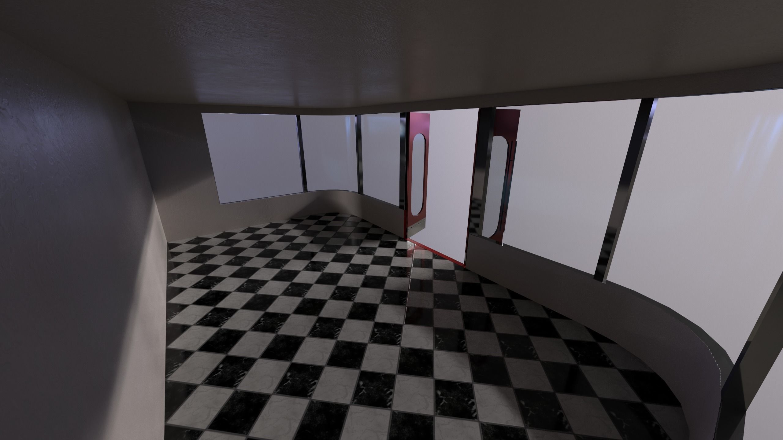 diner store with checkered floor Low-poly 3D model_11