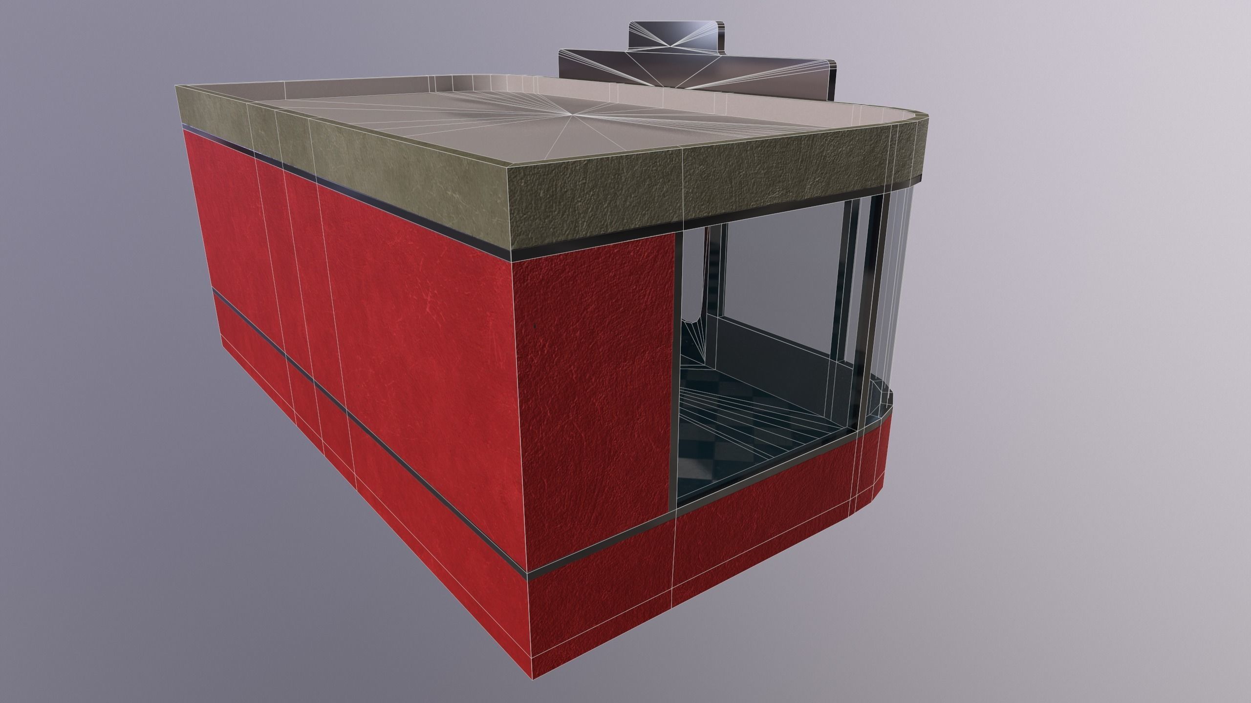 diner store with checkered floor Low-poly 3D model_9