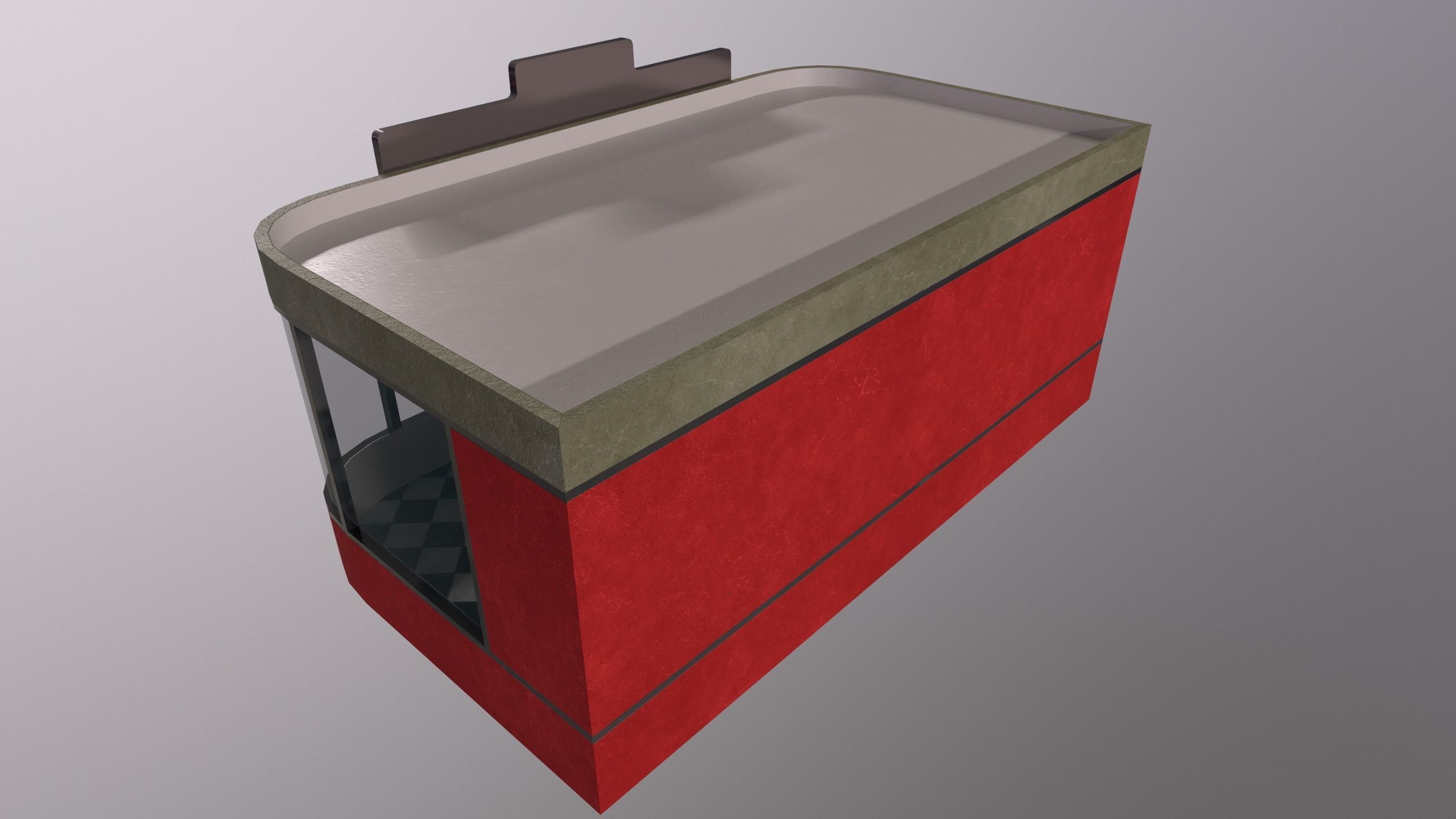 diner store with checkered floor Low-poly 3D model_6