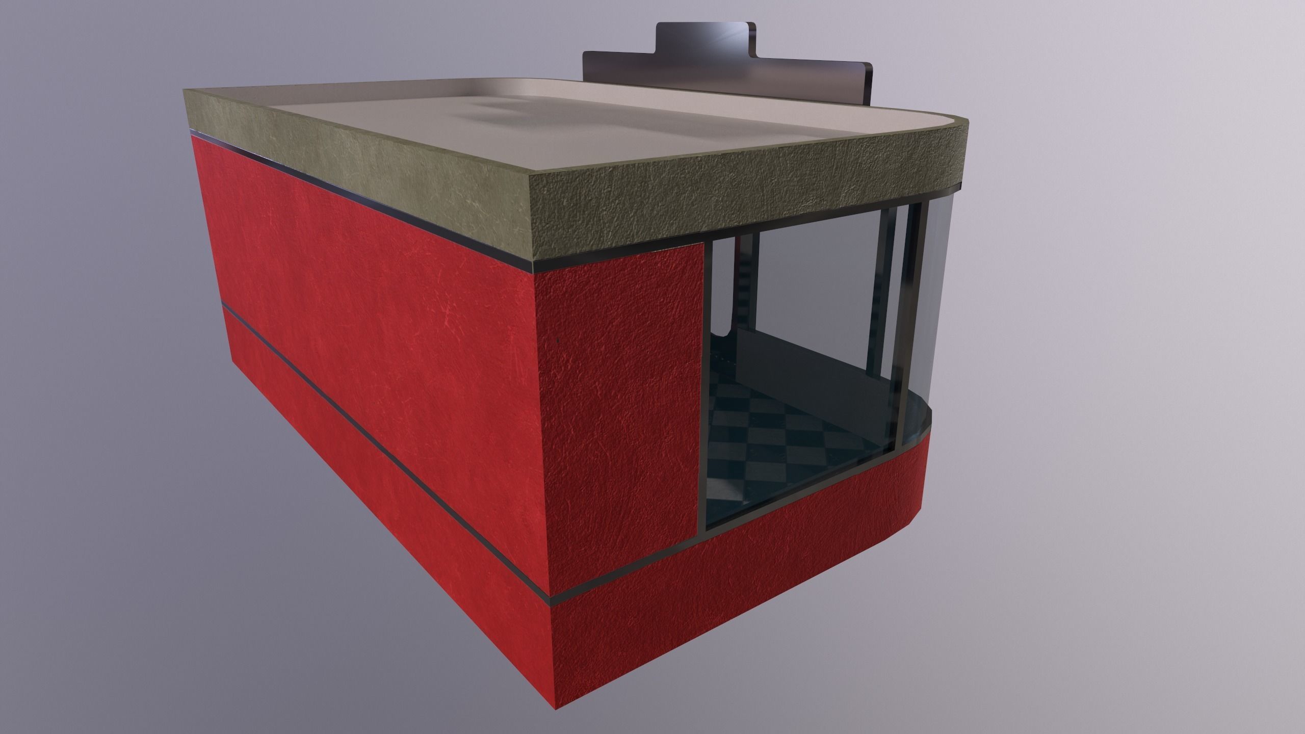 diner store with checkered floor Low-poly 3D model_8