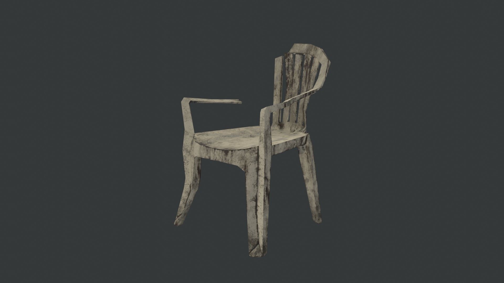 3D model Broken Plastic Lawn Chair VR / AR / lowpoly CGTrader