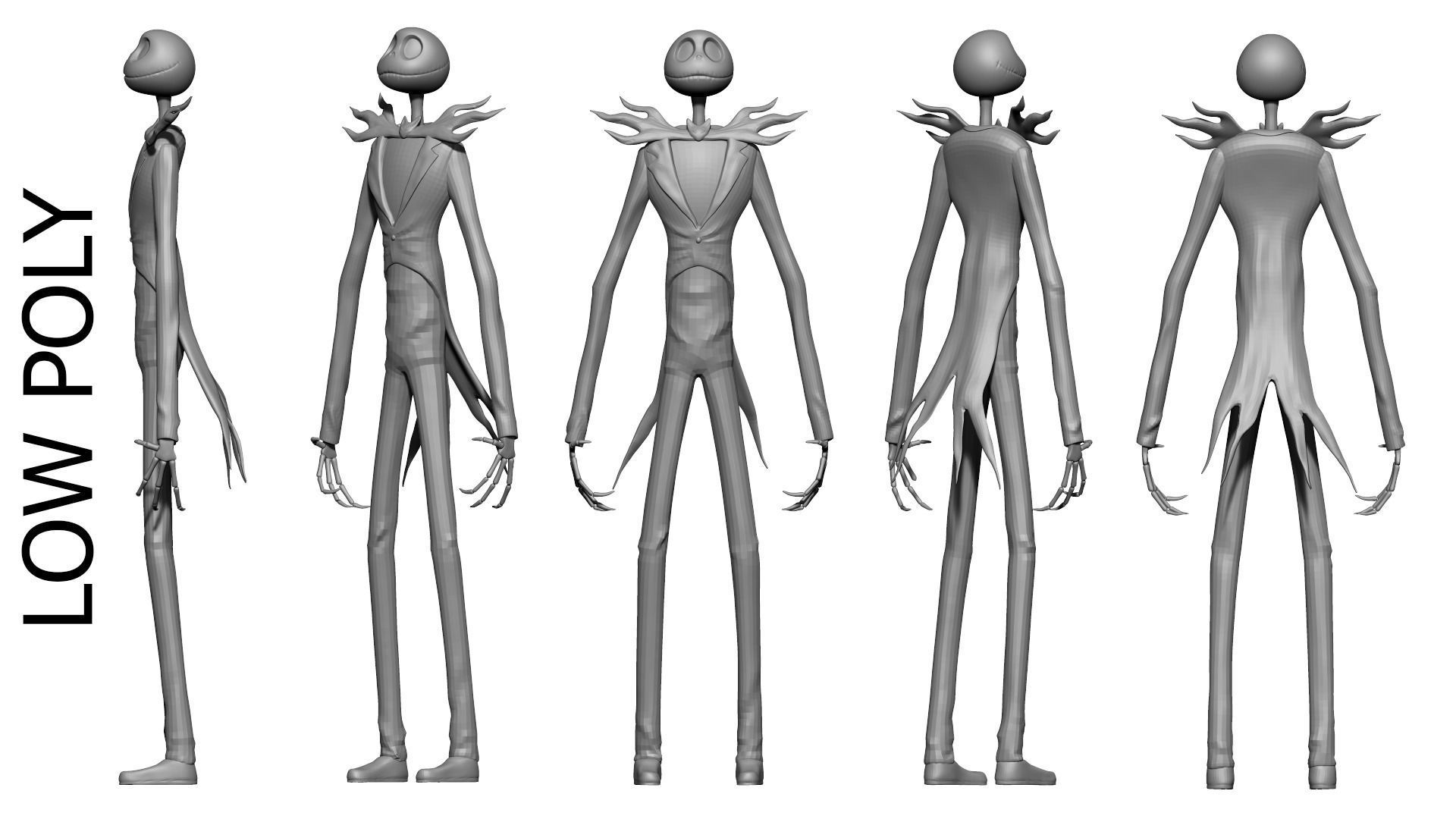 Jack Skellington from The Nightmare Before Christmas Low-poly 3D model_7