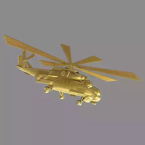 Helicopter MI 24 side view 3D print model
