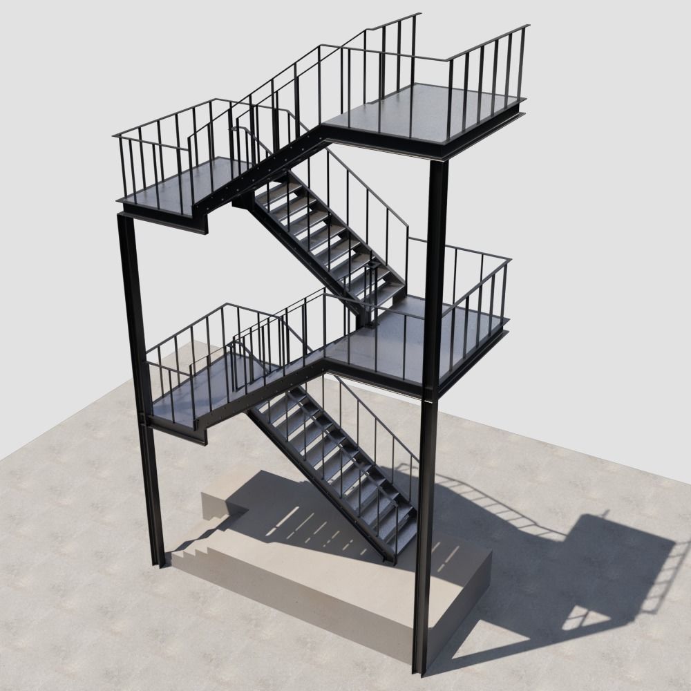 fire escape staircase free 3D model | CGTrader