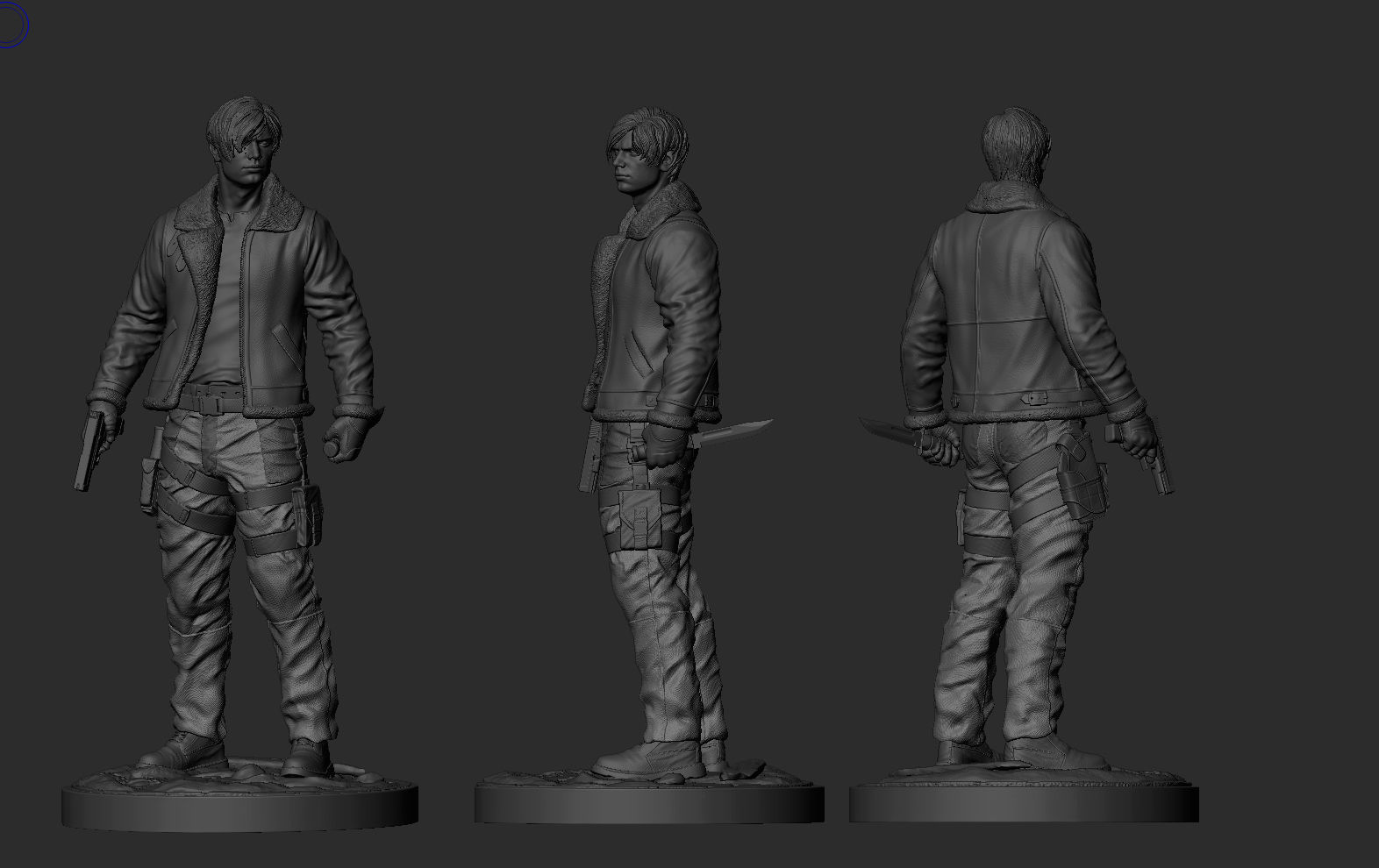 Leon - Residual Evil 4 Remake Statue 3D Print Model 3D print model_4