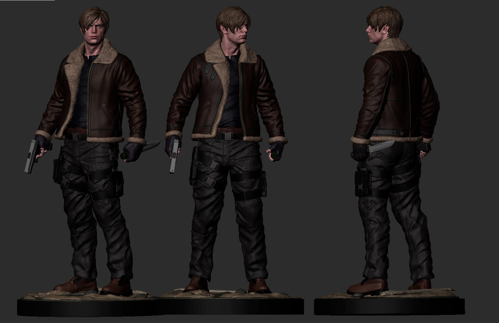 Leon - Residual Evil 4 Remake Statue 3D Print Model 3D print model_3