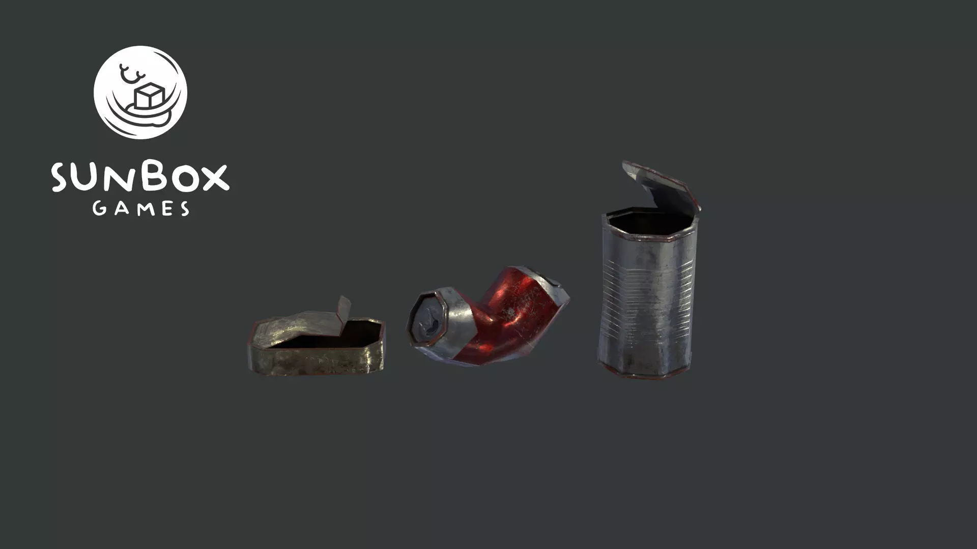 Cans- Dirty and Crumpled 3 Piece Set Free low-poly 3D model