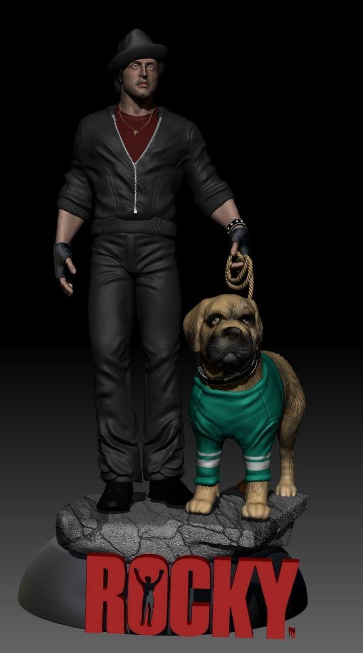 THE ROCKY FILM SERIES AND DOG 3D print model_4