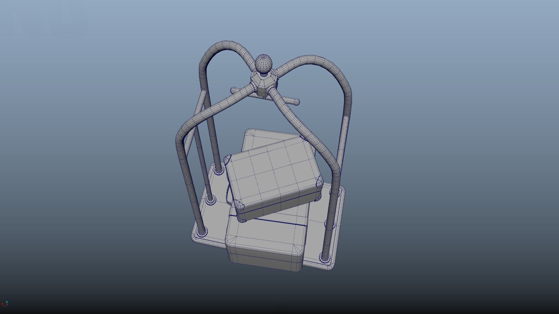 Hotel luggage trolley PBR game ready Low-poly 3D model_8
