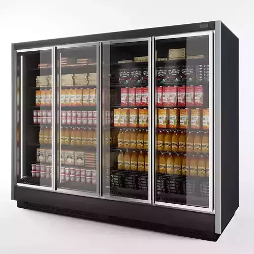 Vertical Glass Door Commercial Fridge 3D model