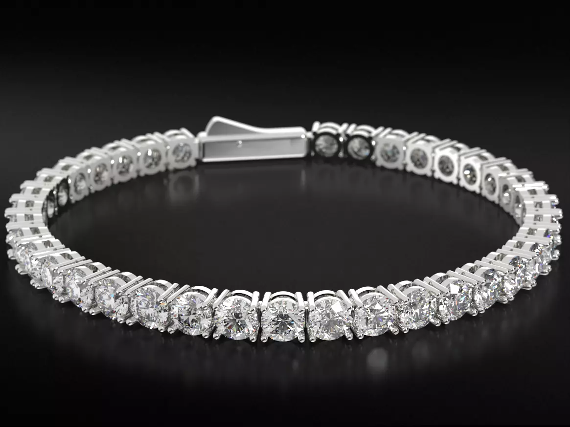 Tennis bracelet for a girl with diamonds 773 3D print model