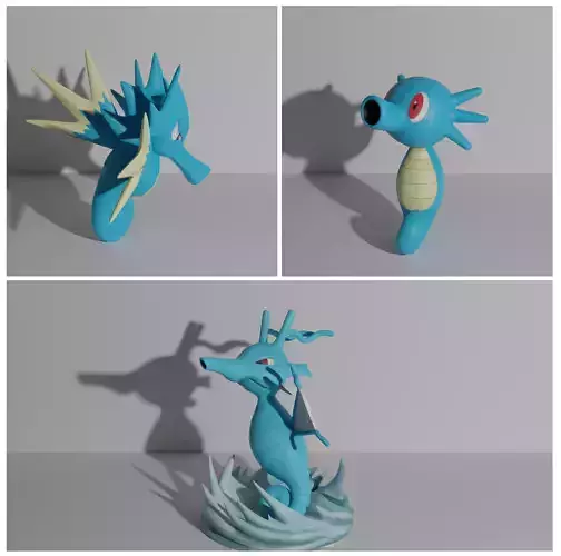 Horsea Seadra and Kingdra 3D print model 3D print model