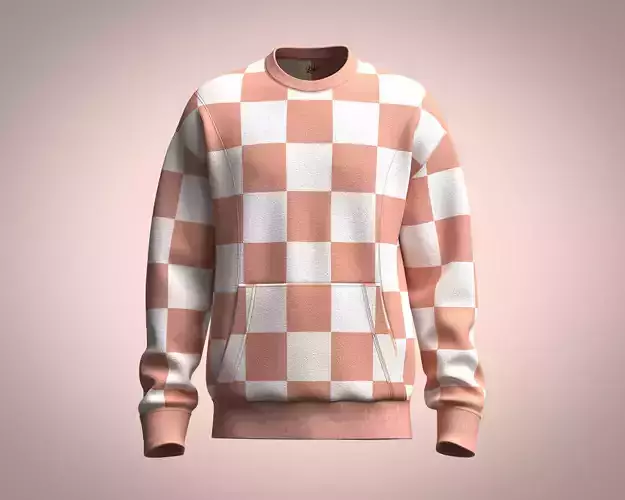Checkerboard Crew Neck Sweatshirt