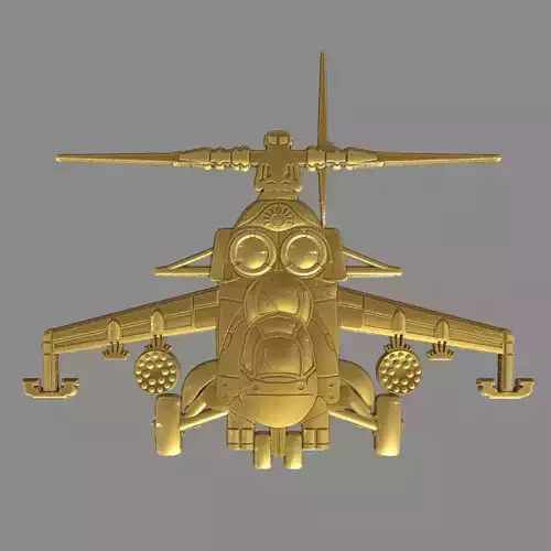 Helicopter MI-24 front view 3D print model