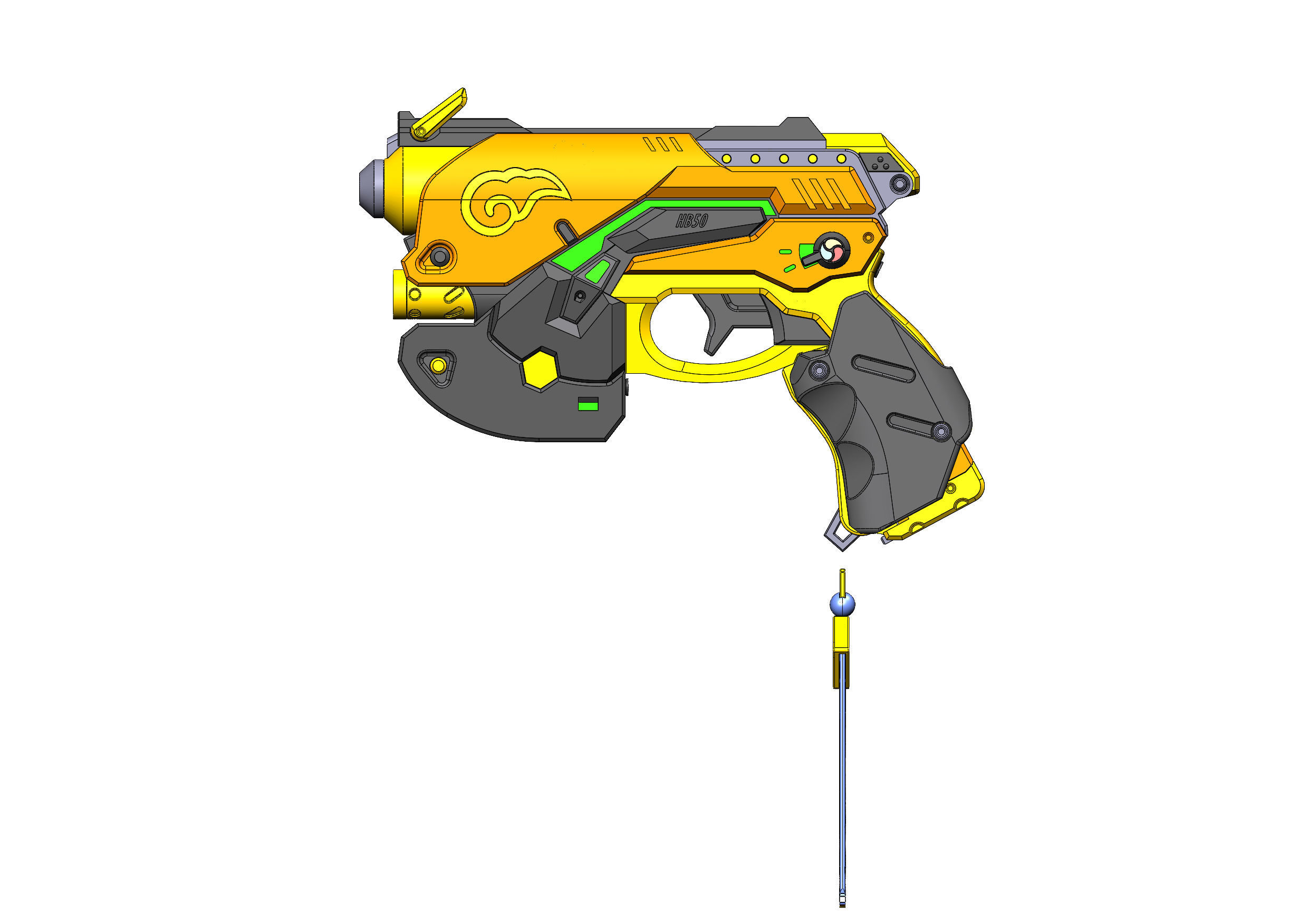 DVa Blaster Palaquin Skin - Overwatch - Commercial - STL 3D print model_21