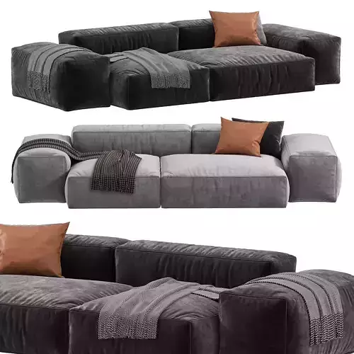 Loft1 sofa with cushions and pillows