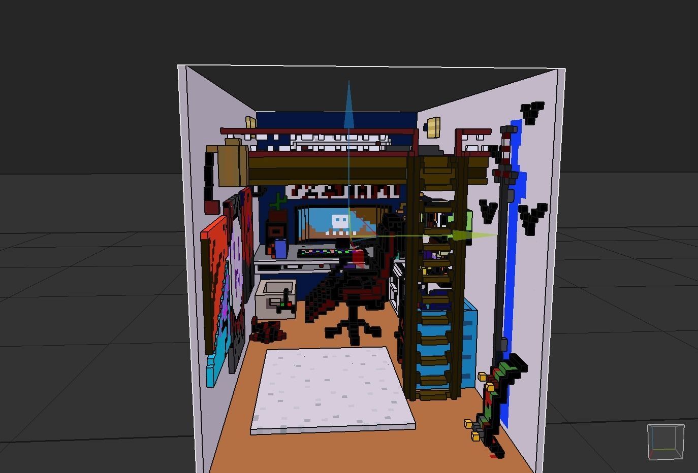 gameROOM room with lights and computer Free low-poly 3D model_12