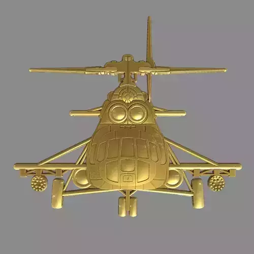 MI 8 helicopter front view 3D print model