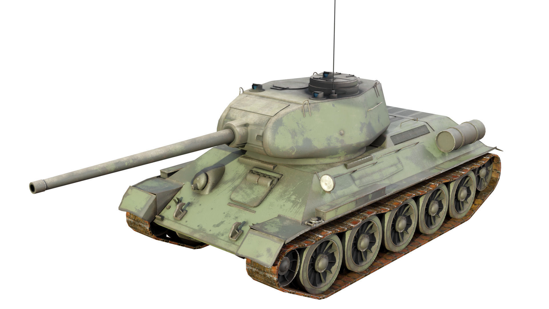 Tank T34 Low-poly 3D model_1