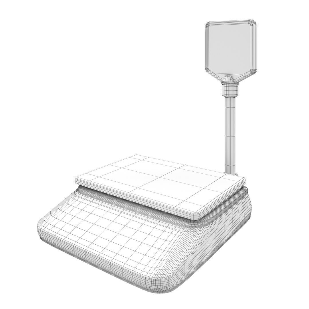 Price computing scale CAS PR - 15 3D model_5