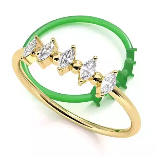 Marquise Wedding Band Diamond Ring 3D print model