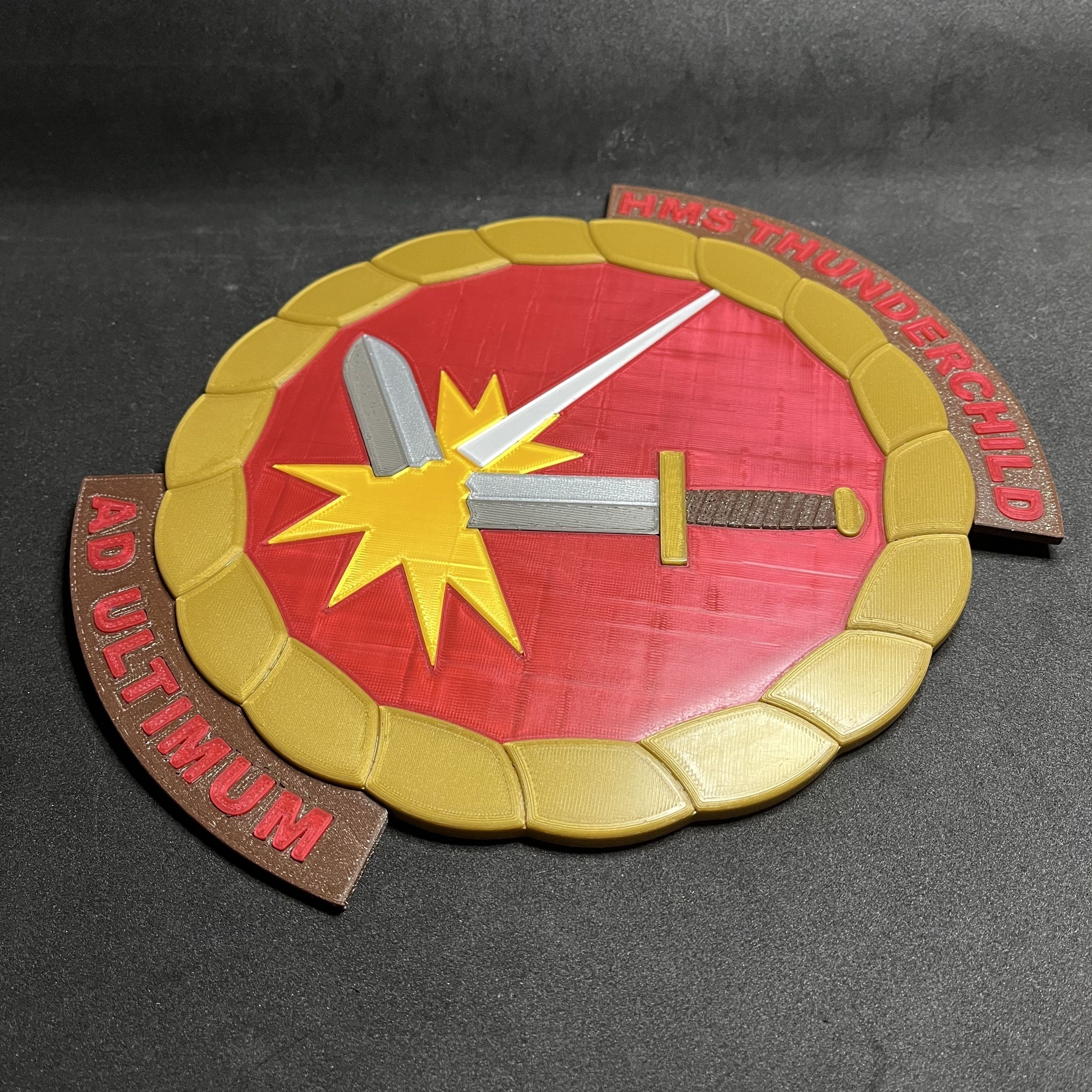 1900 HMS Thunderchild Gun Tampion Ships Badge Wall Plaque 3D print model_2