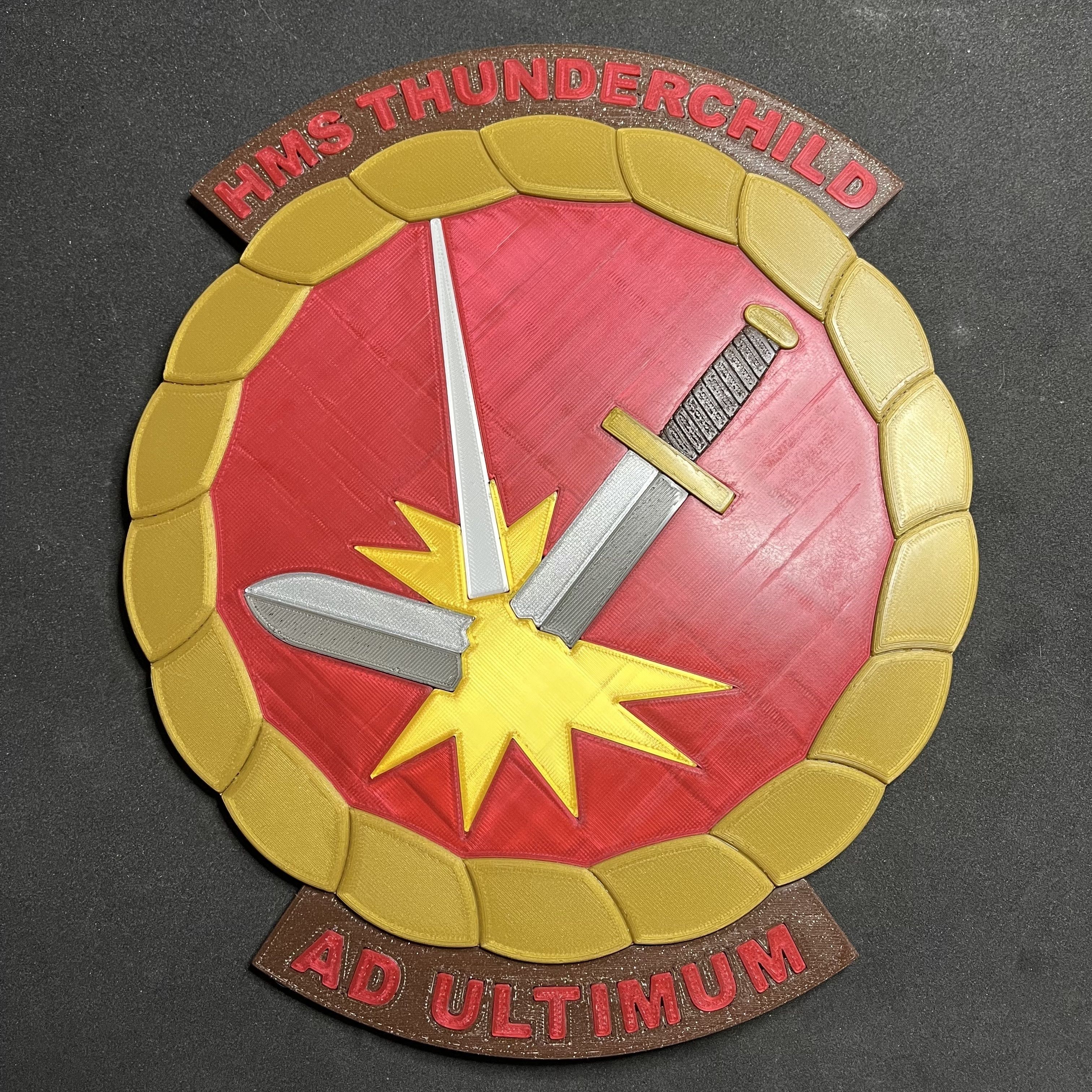 1900 HMS Thunderchild Gun Tampion Ships Badge Wall Plaque 3D print model_1