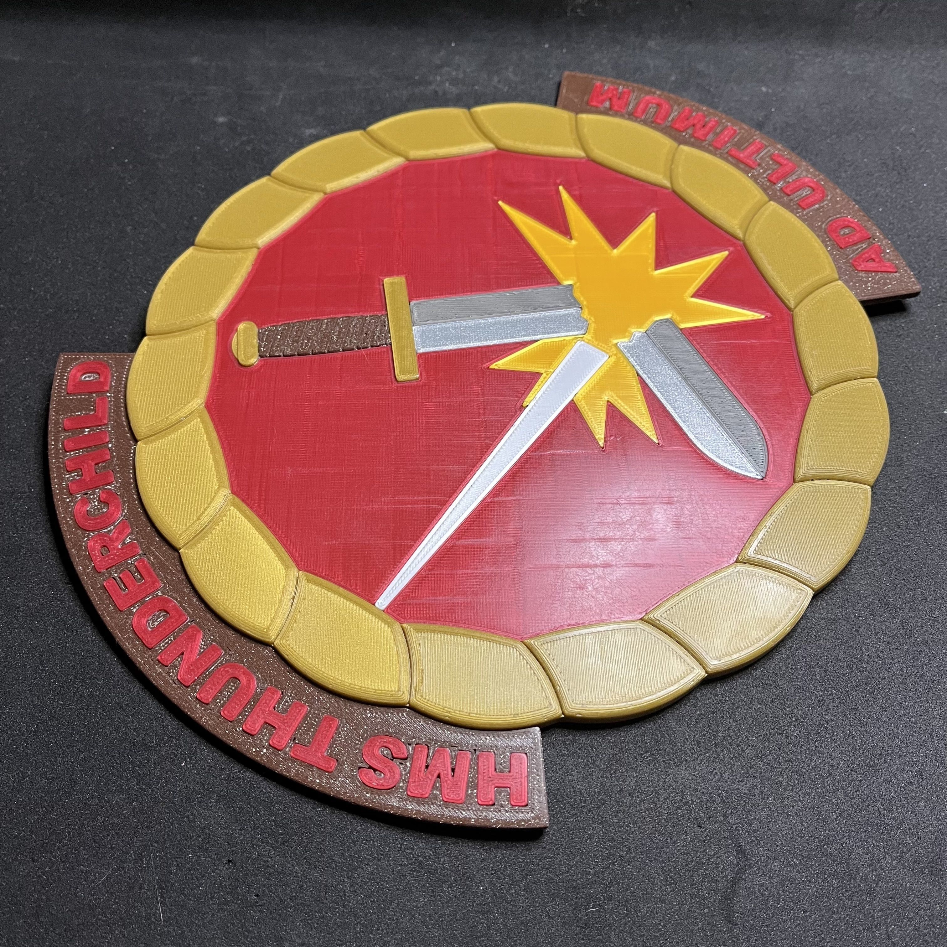 1900 HMS Thunderchild Gun Tampion Ships Badge Wall Plaque 3D print model_4