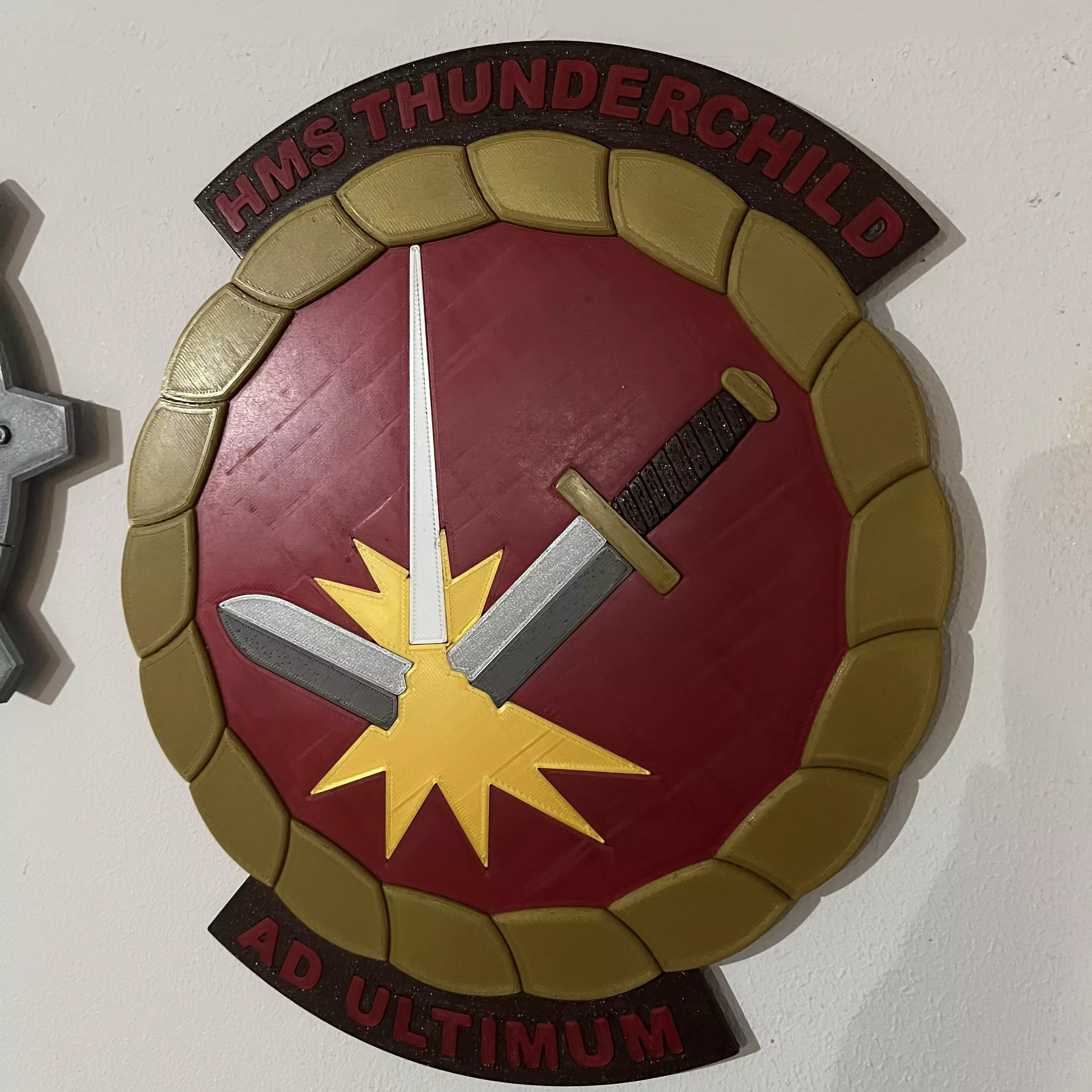 1900 HMS Thunderchild Gun Tampion Ships Badge Wall Plaque 3D print model_0