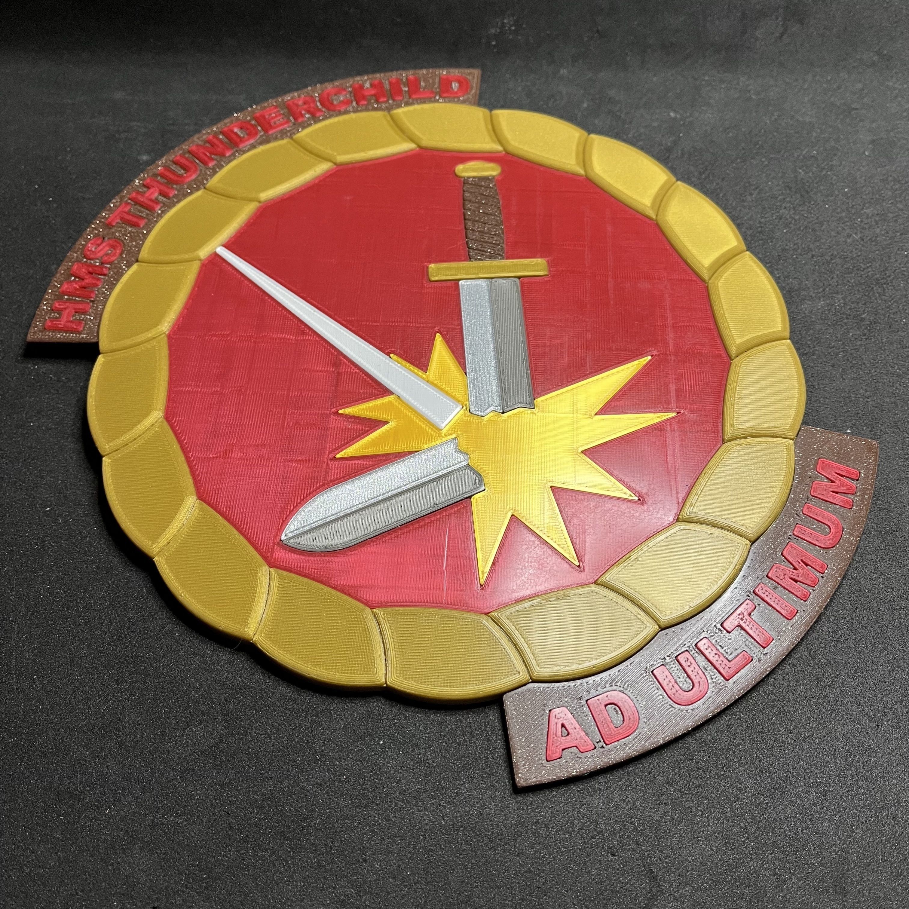 1900 HMS Thunderchild Gun Tampion Ships Badge Wall Plaque 3D print model_5