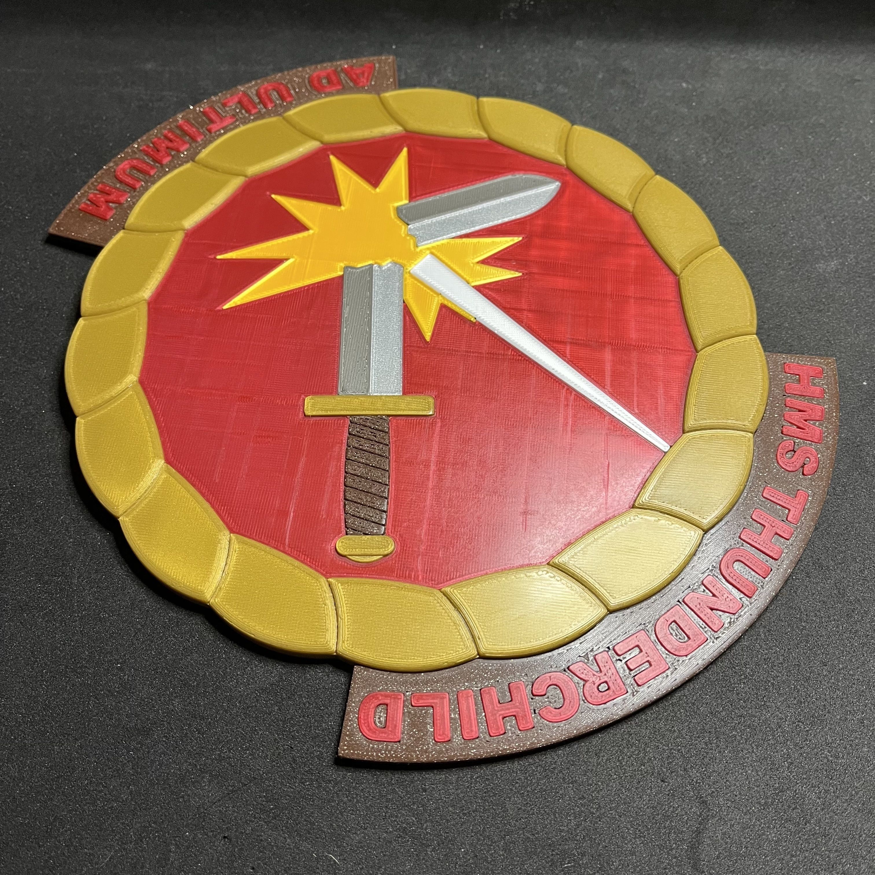 1900 HMS Thunderchild Gun Tampion Ships Badge Wall Plaque 3D print model_3
