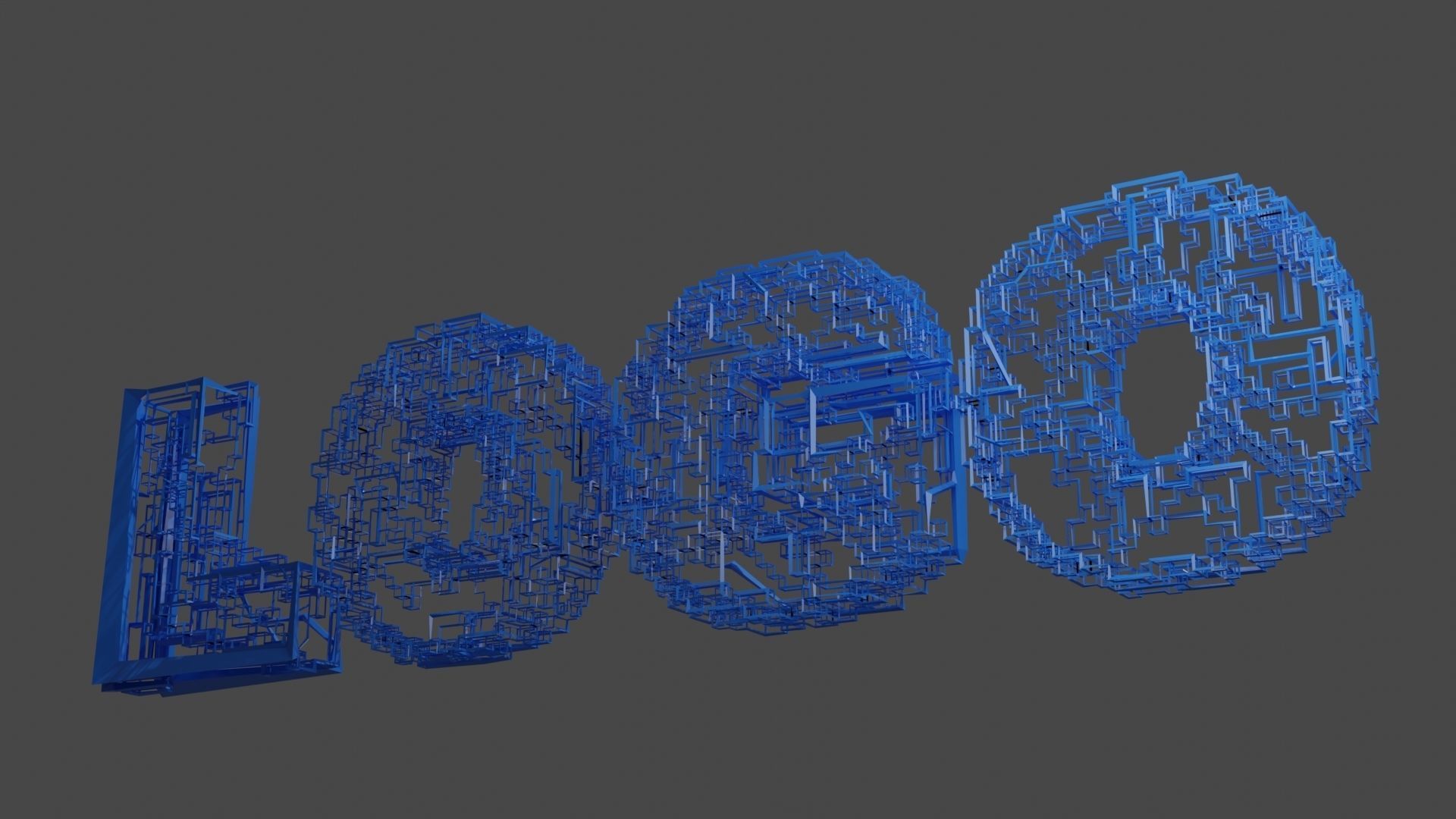 SciFi Future technology line LOGO scene set 3D model_5