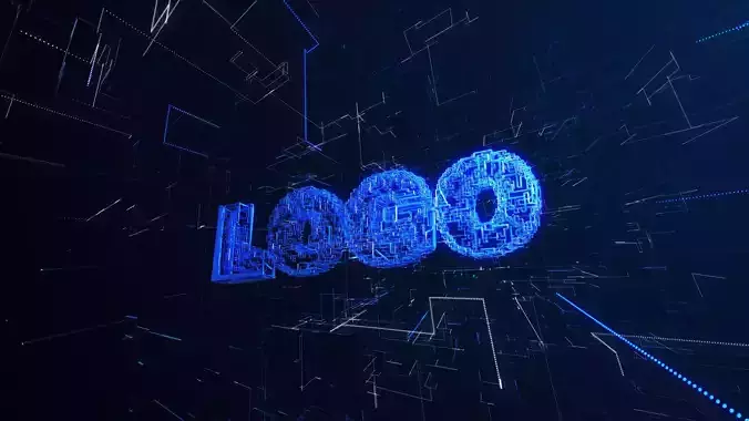 SciFi Future technology line LOGO scene set 3D model