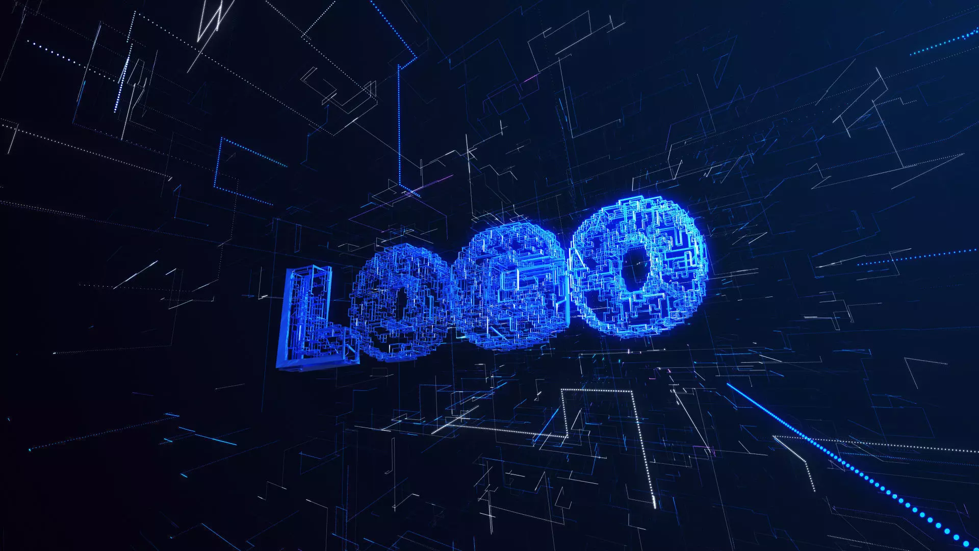 SciFi Future technology line LOGO scene set 3D model_0