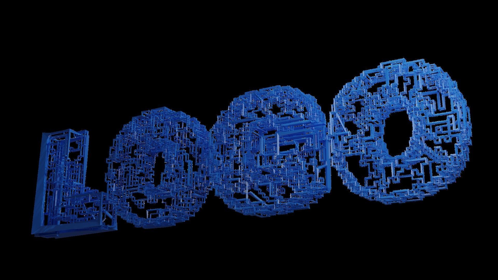 SciFi Future technology line LOGO scene set 3D model_6