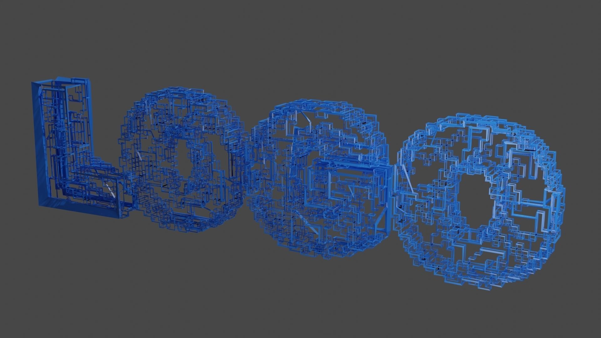 SciFi Future technology line LOGO scene set 3D model_4