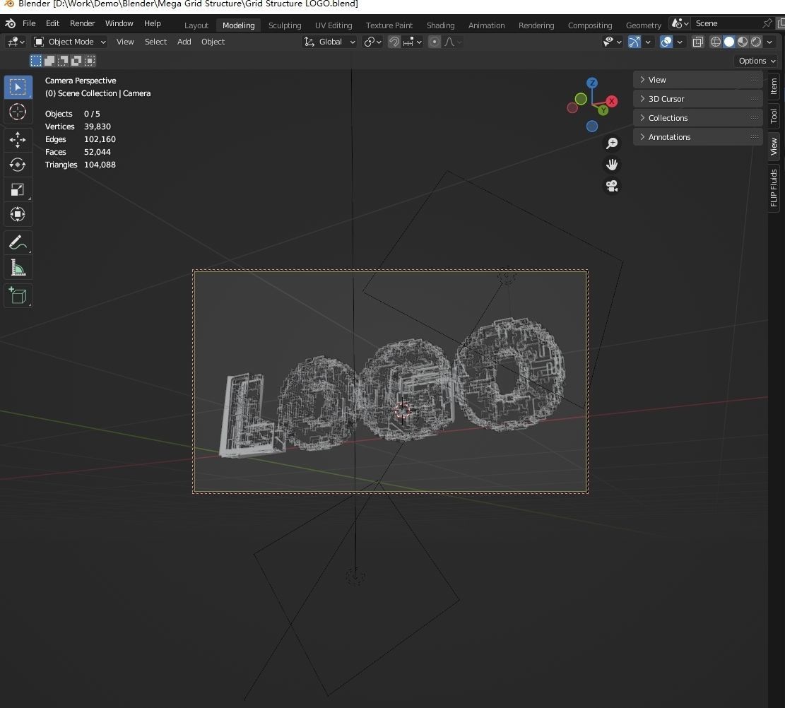 SciFi Future technology line LOGO scene set 3D model_3