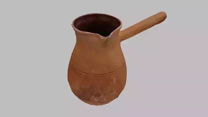 Clay Coffee Pot Low-Poly scan