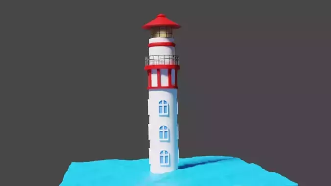 Lighthouse Tower Low-poly 3D model