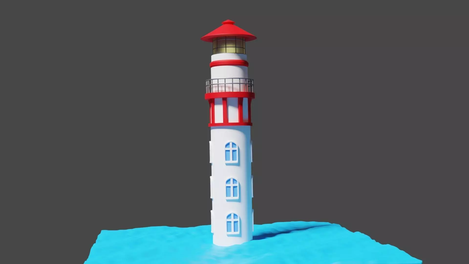Lighthouse Tower Low-poly 3D model Low-poly 3D model_0