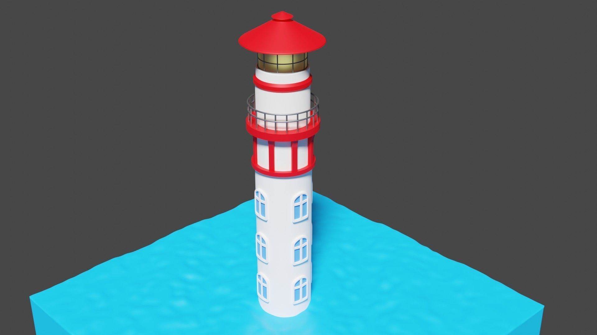 Lighthouse Tower Low-poly 3D model Low-poly 3D model_1