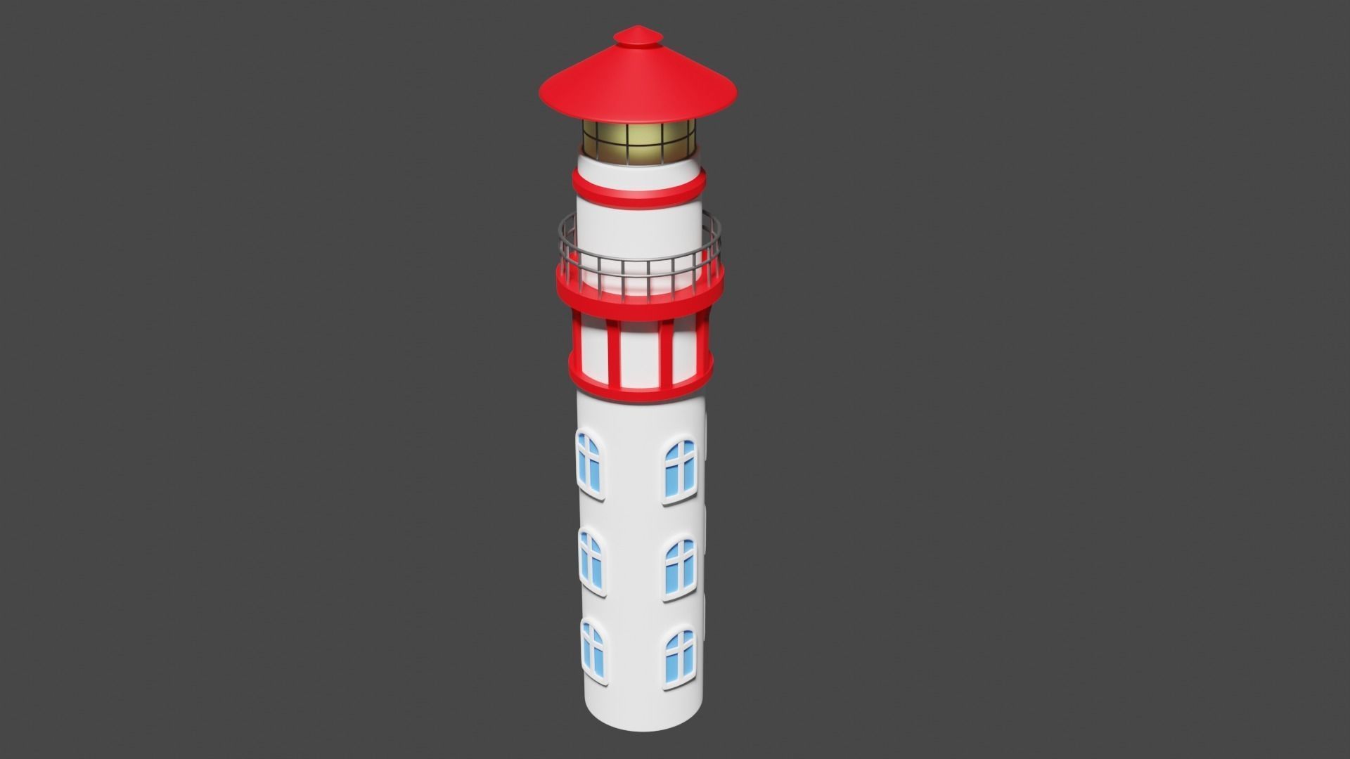 Lighthouse Tower Low-poly 3D model Low-poly 3D model_2