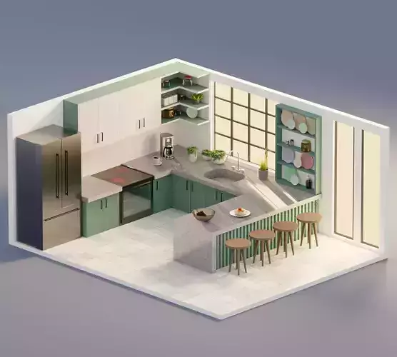 Kitchen isometric design
