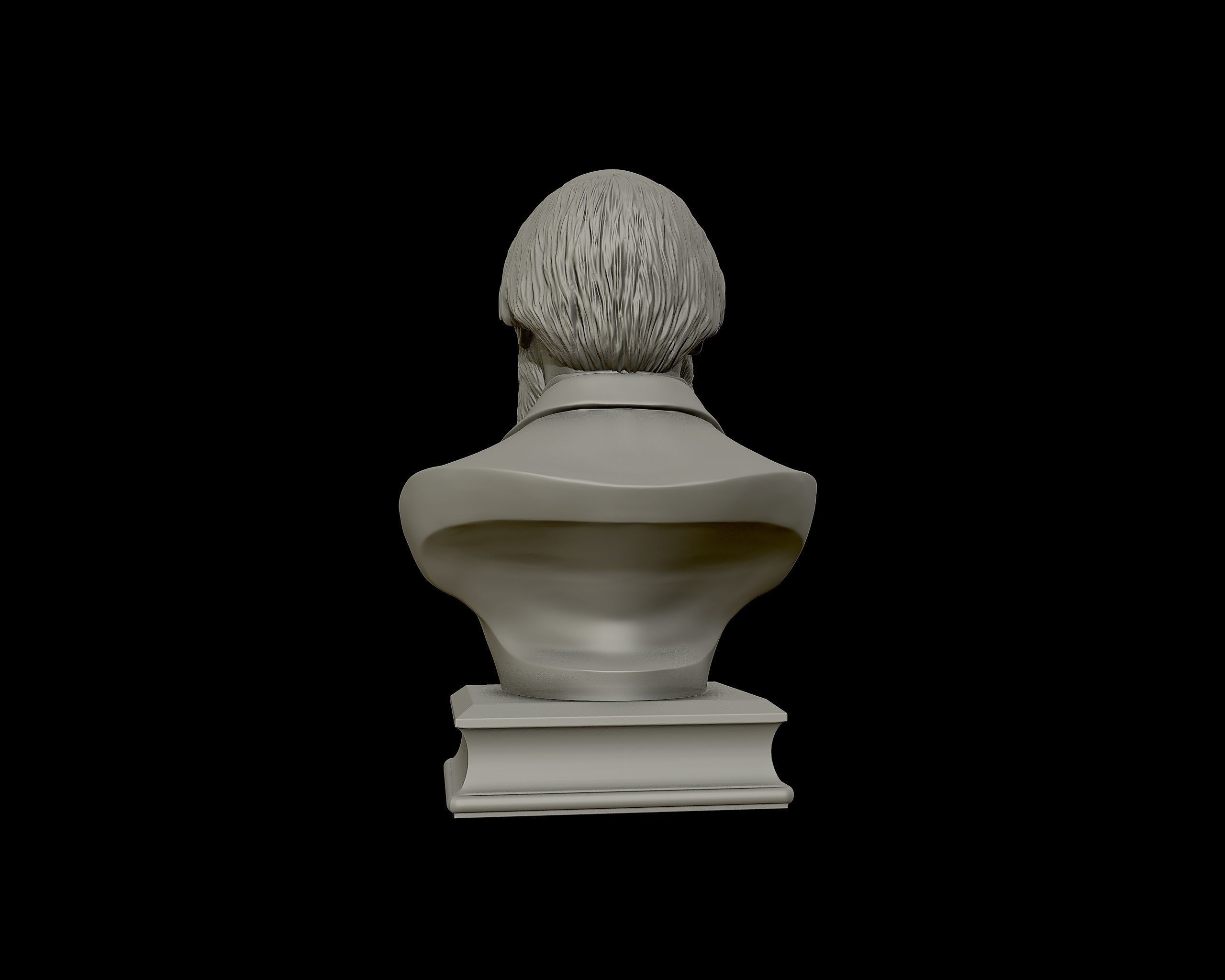 Charles Darwin portrait sculpture 3D print model_23