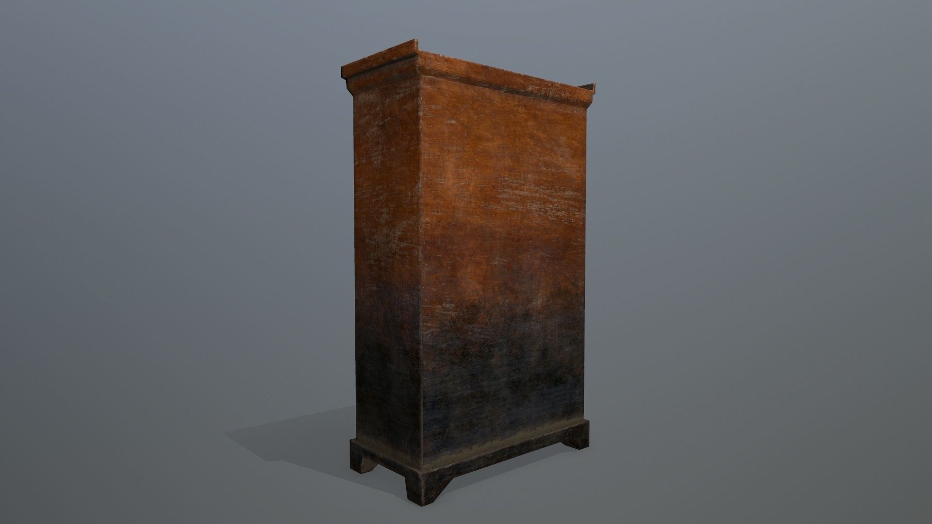 Cabinet 3 old wooden Low-poly 3D model_5
